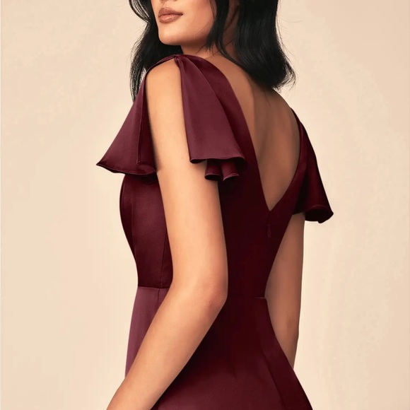 AZAZIE SOREN in cabernet stretch satin size 6 - Picture 5 of 7